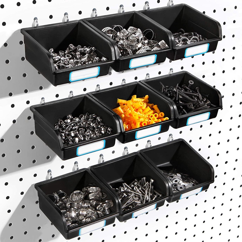Tools Box For Workshop - 1/6 Sets Pegboard Bins with Hooks