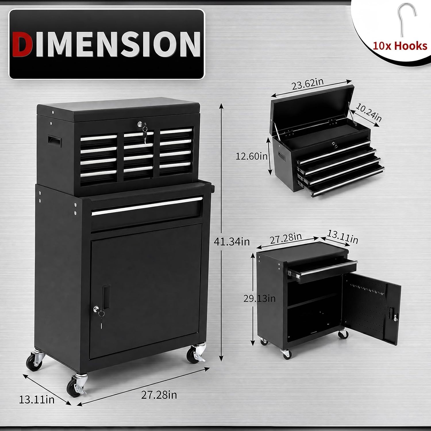 5 Drawer Rolling Tool Cabinet  - Tools Box For Workshop recension och pris