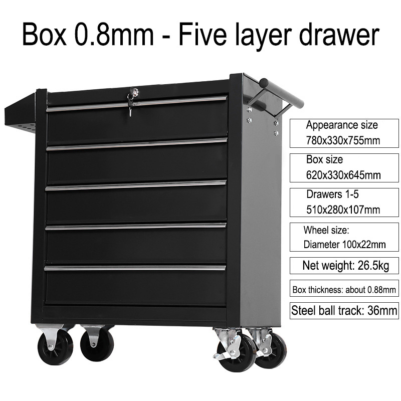 5 Drawer Storage Tool Box Trol - Tools Box For Workshop recension och pris
