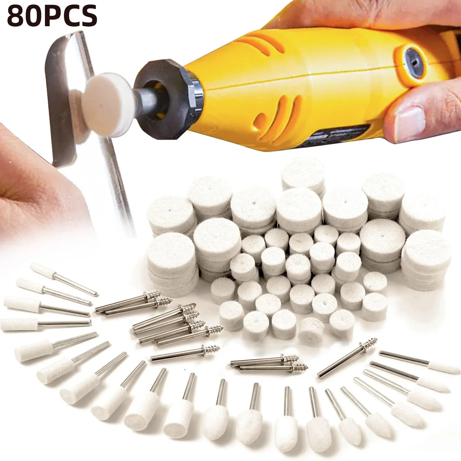 80PCS Wool Felt Buffing Wheel  - Tools Jewelry Making recension och pris