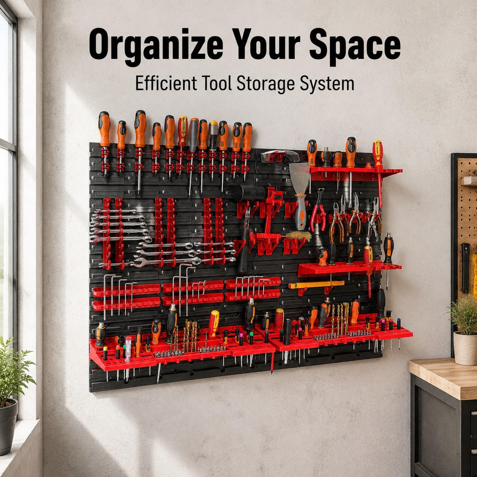 Wall Mounted Storage Bins with - Workshop Tools Board recension och pris